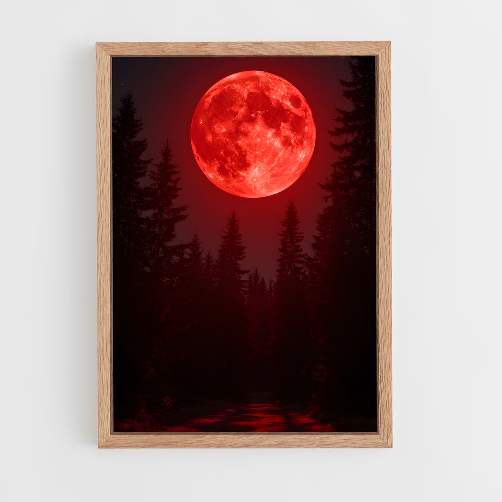 Poster superbe lune écarlate – affiche Système solaire (vue 4)